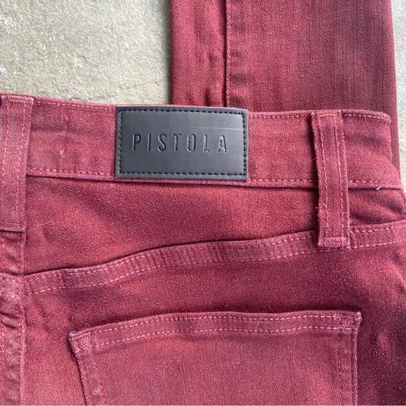 Pistola Coated Denim Maroon Skinny Ankle Jean Size 28 Stretch Casual Spring - Picture 6 of 11